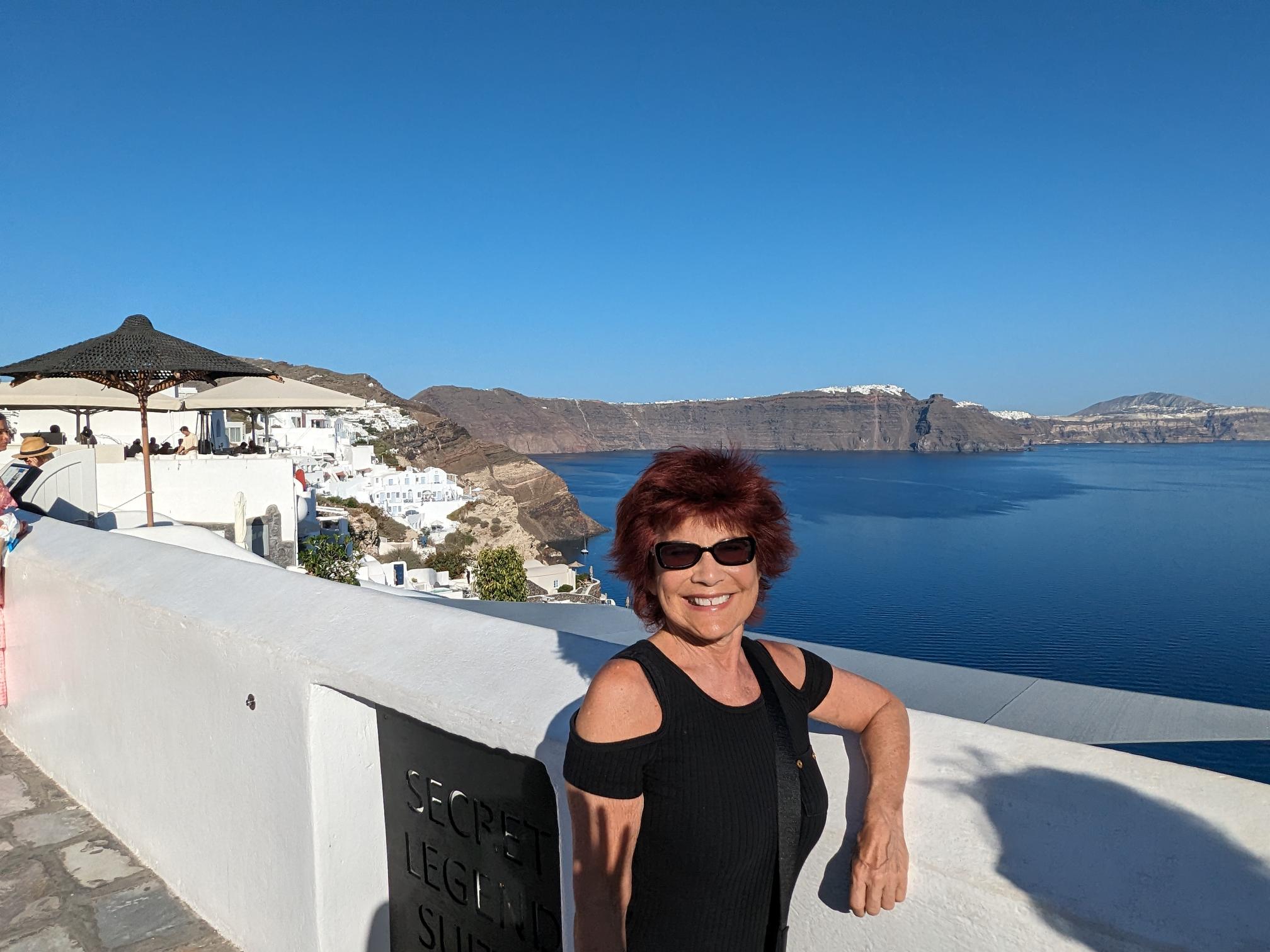Linda in Santorini, Greece