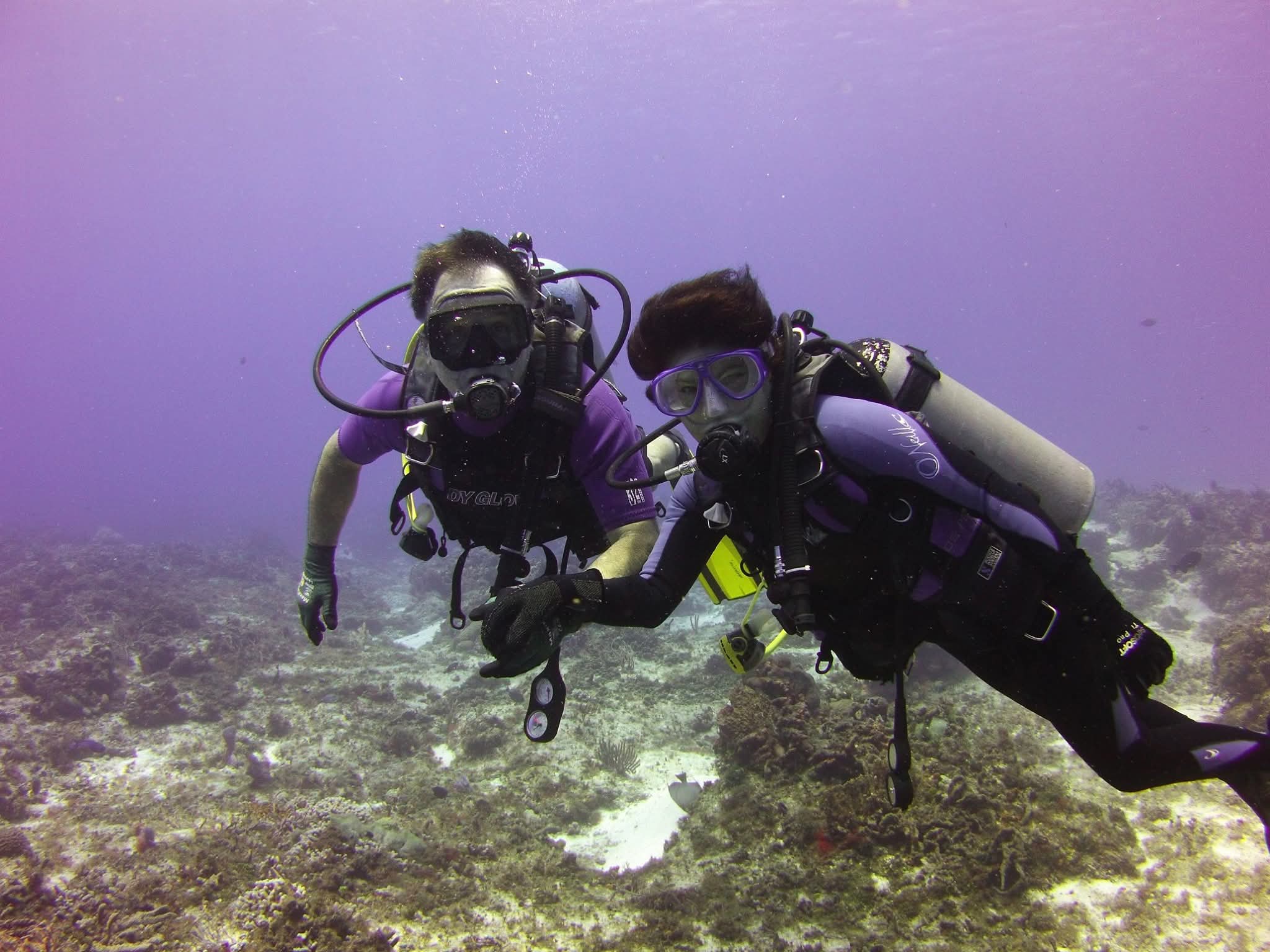 Linda scuba diving in Indonesia